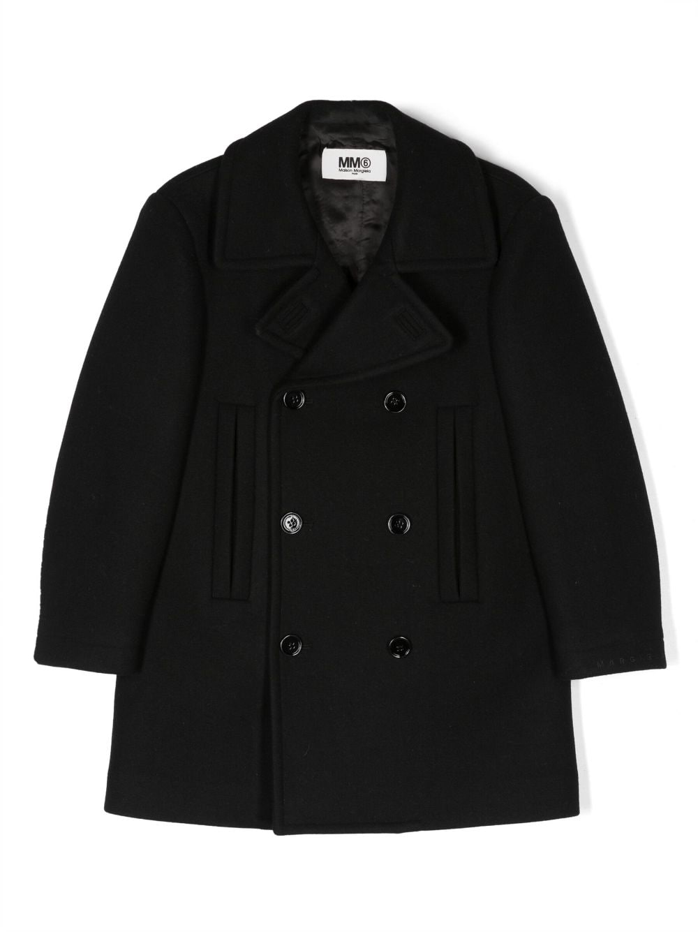 MM6 Maison Margiela Kids double-breasted coat - Black