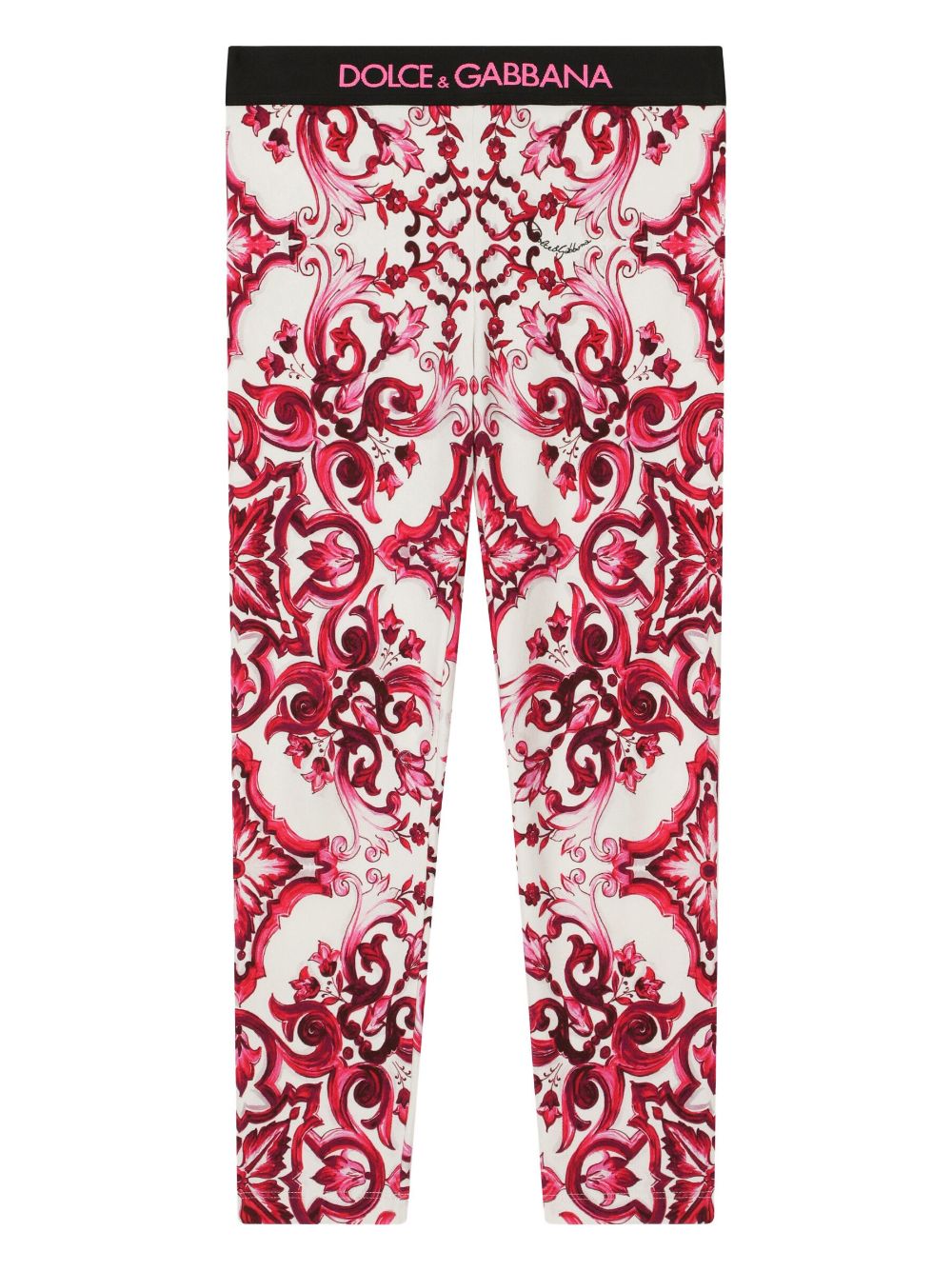Dolce & Gabbana Kids Majolica-print logo leggings - Red