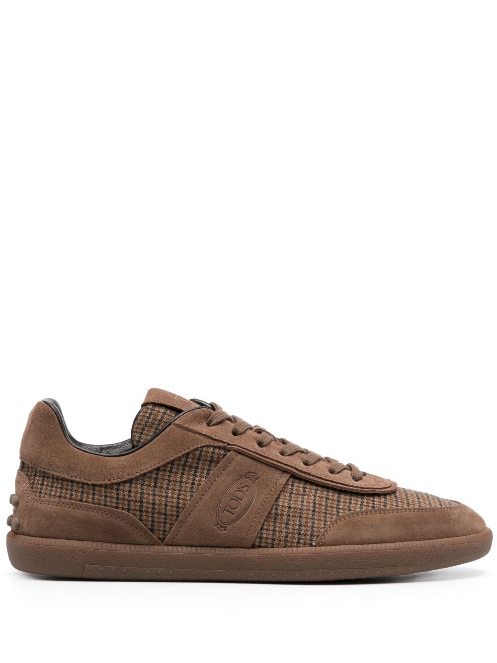 Tod's Tabs houndstooth-print suede sneakers - Brown