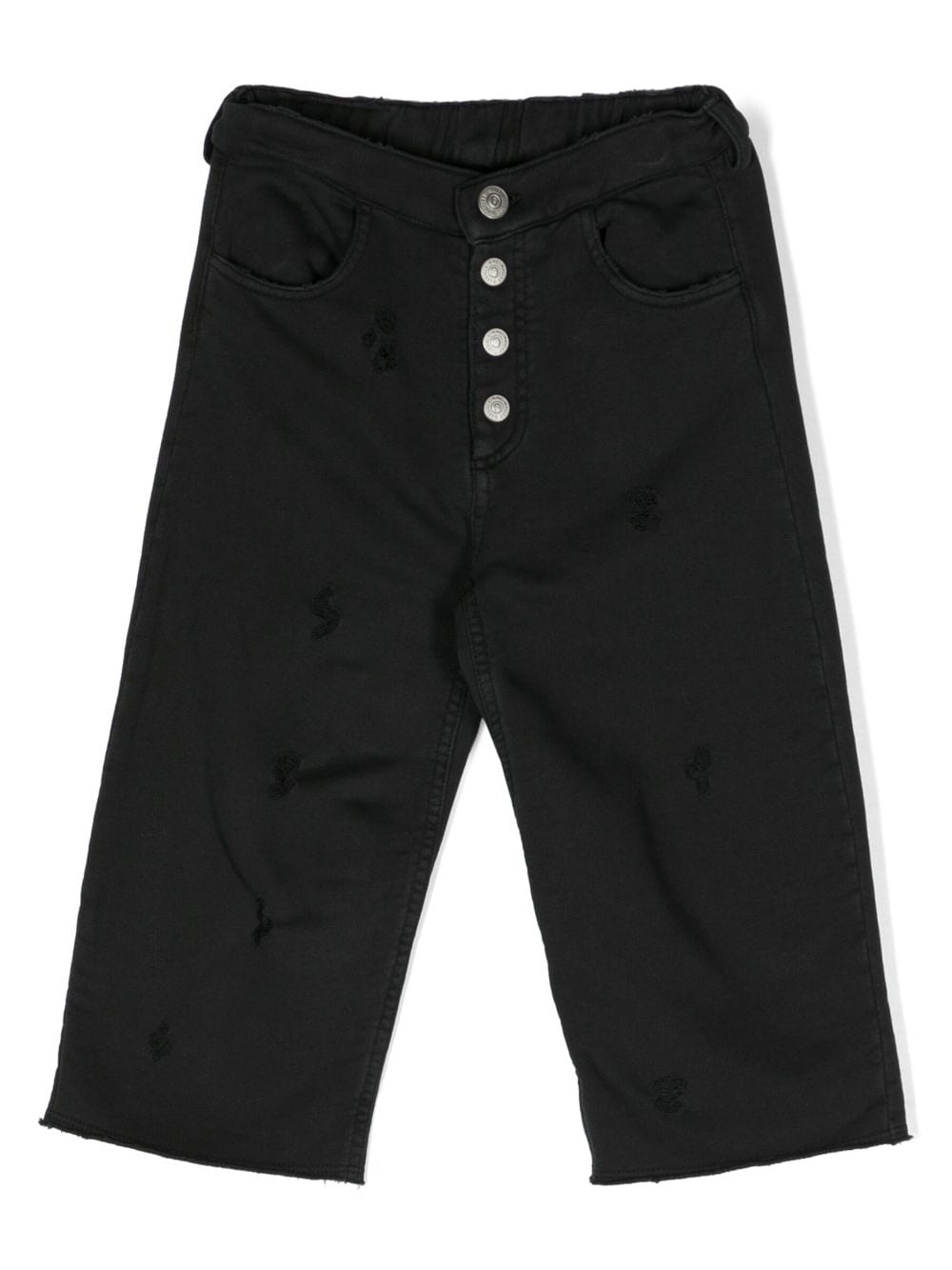 MM6 Maison Margiela Kids distressed-finish wide-leg jeans - Black