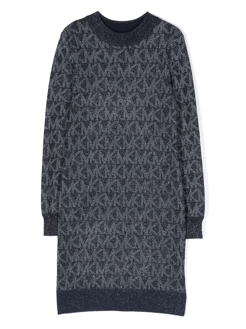 Michael Kors Kids monogram-pattern knit dress - Blue