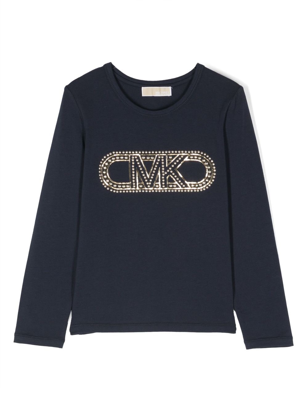 Michael Kors Kids logo-studded long-sleeved jersey T-shirt - Blue