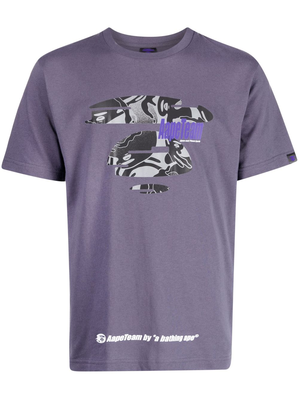 AAPE BY *A BATHING APE® logo-print cotton T-shirt - Purple