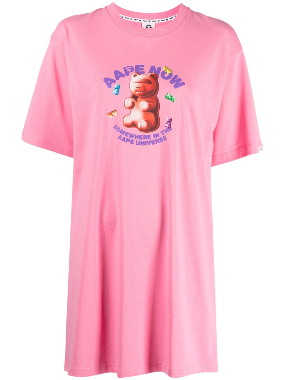 AAPE BY *A BATHING APE® slogan-print jersey T-shirt - Pink