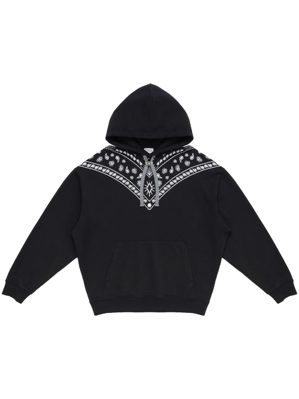 Marcelo Burlon County of Milan Bandana-embroidered drawstring hoodie - Black