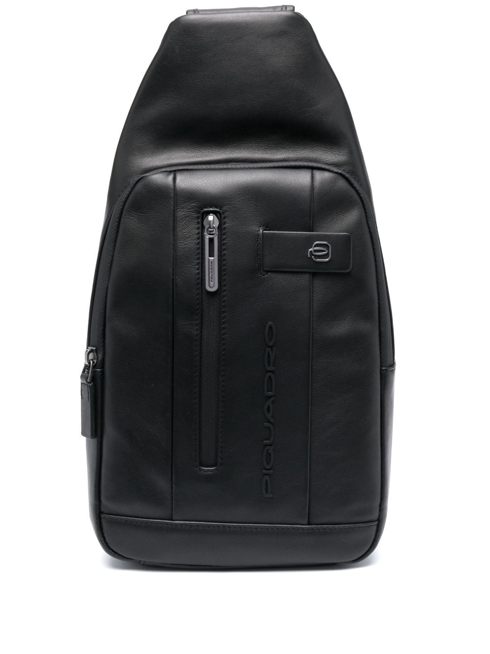PIQUADRO logo-plaque zipped backpack - Black