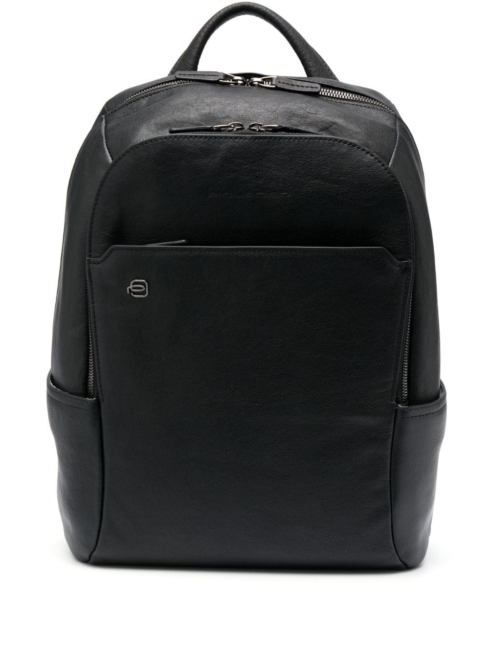 PIQUADRO logo-detail leather backpack - Black