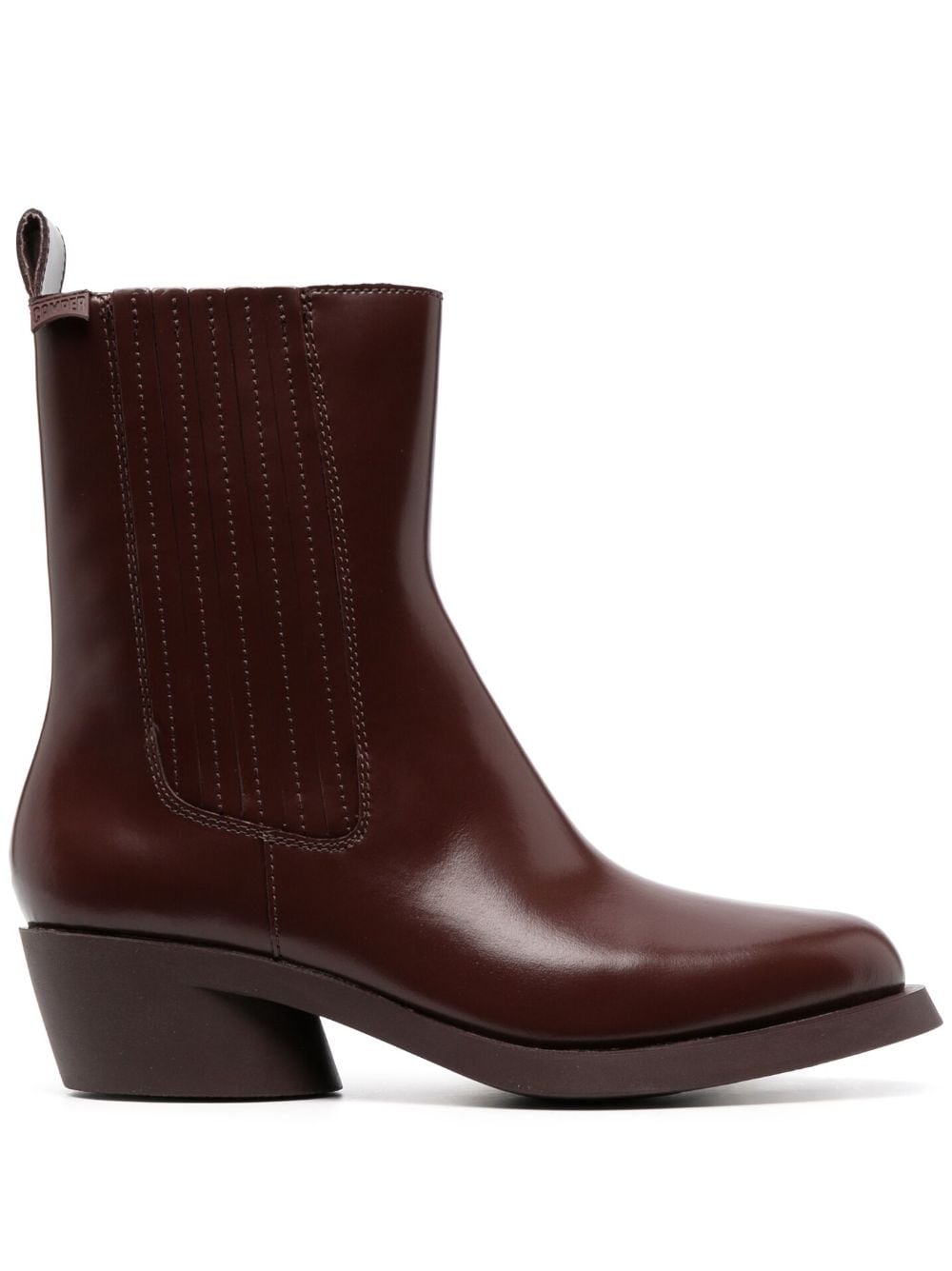 Camper Bonnie 50mm leather ankle boots - Brown