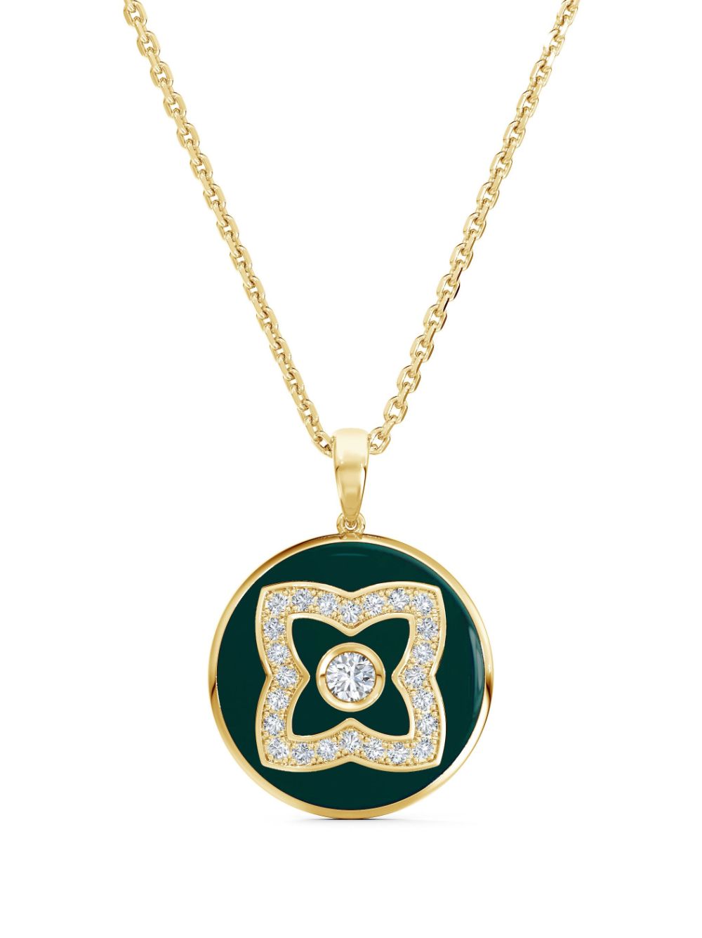 De Beers Jewellers 18kt yellow gold Enchanted Lotus diamond and enamel necklace