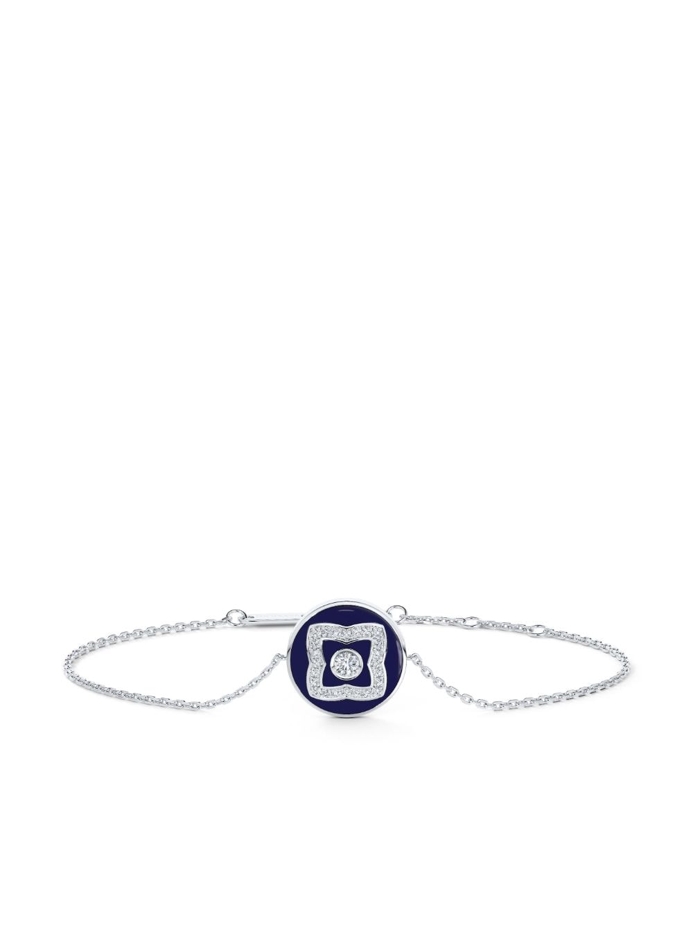 De Beers Jewellers 18kt white gold Enchanted Lotus diamond and enamel bracelet - Blue