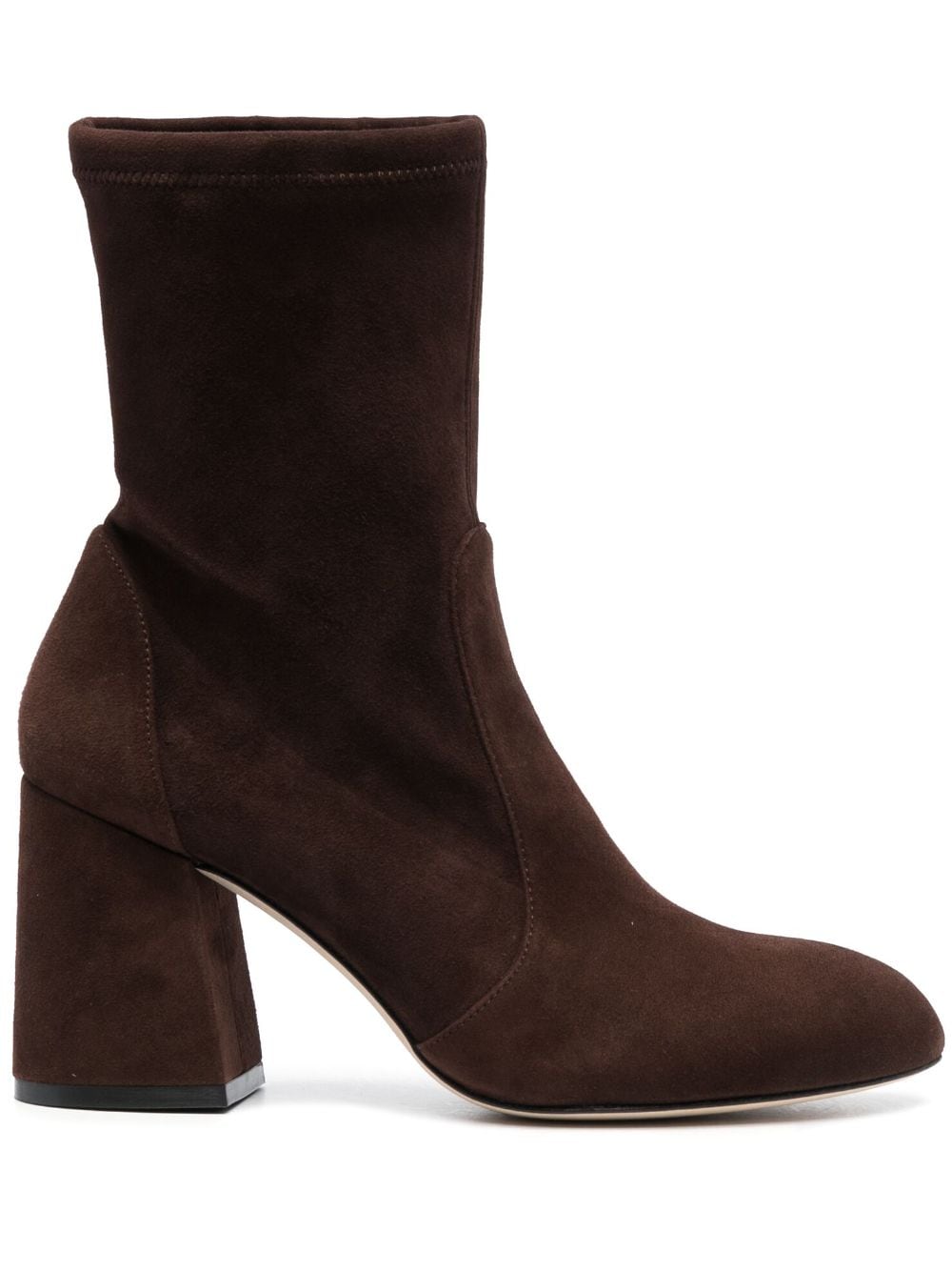 Stuart Weitzman Flareblock 85mm suede boots - Brown