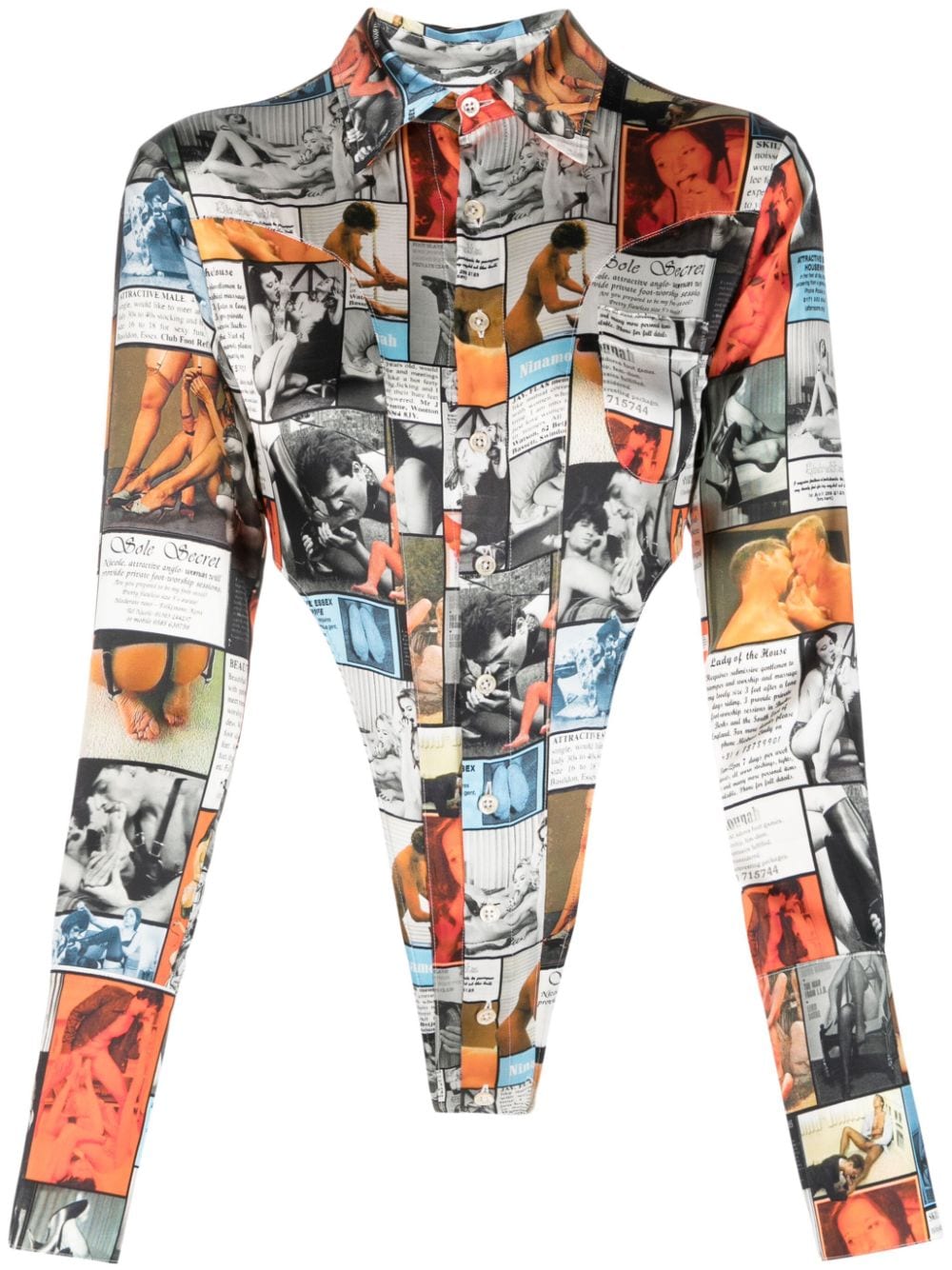 Ninamounah photograph-print long-sleeve shirt - Orange