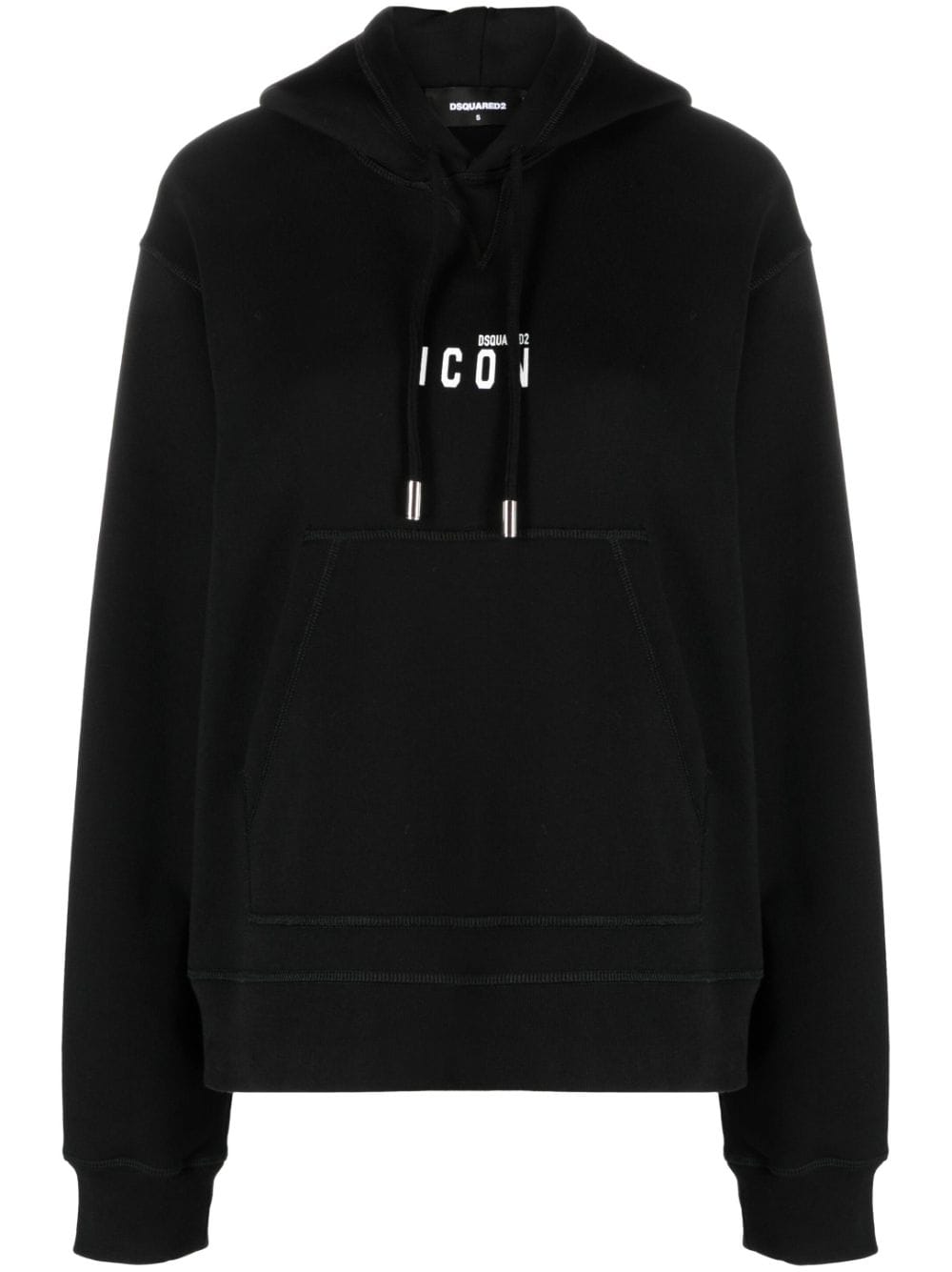 Dsquared2 slogan-print cotton drawstring hoodie - Black