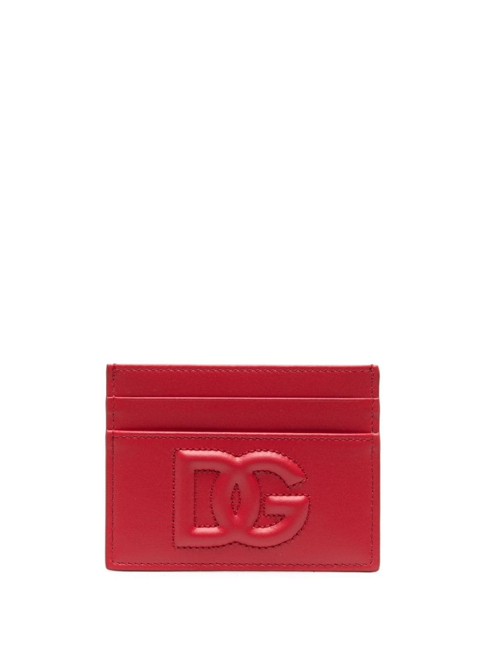 Dolce & Gabbana logo-embossed leather cardholder - Red
