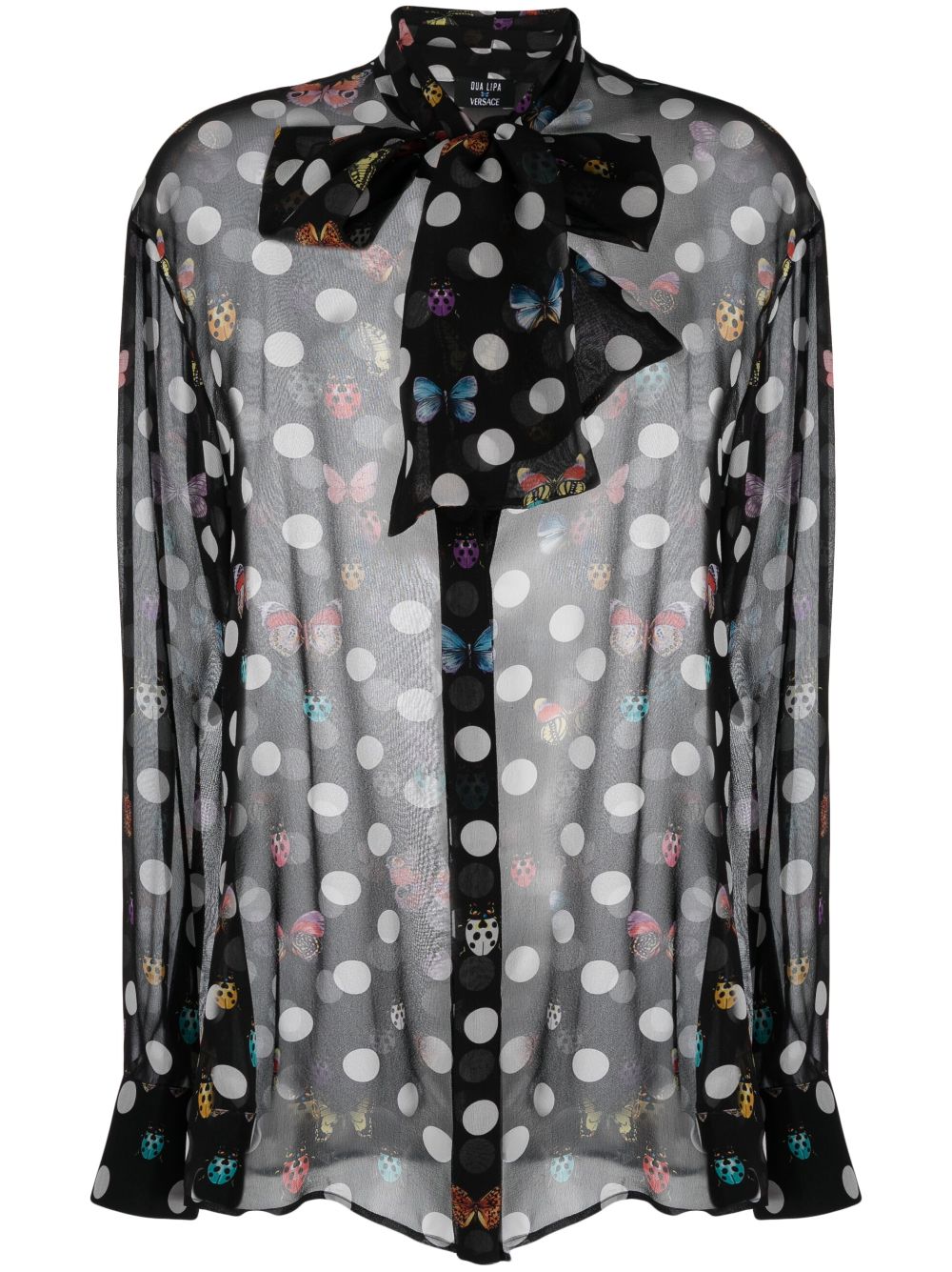Versace x Dua Lipa butterflies-print silk shirt - Black