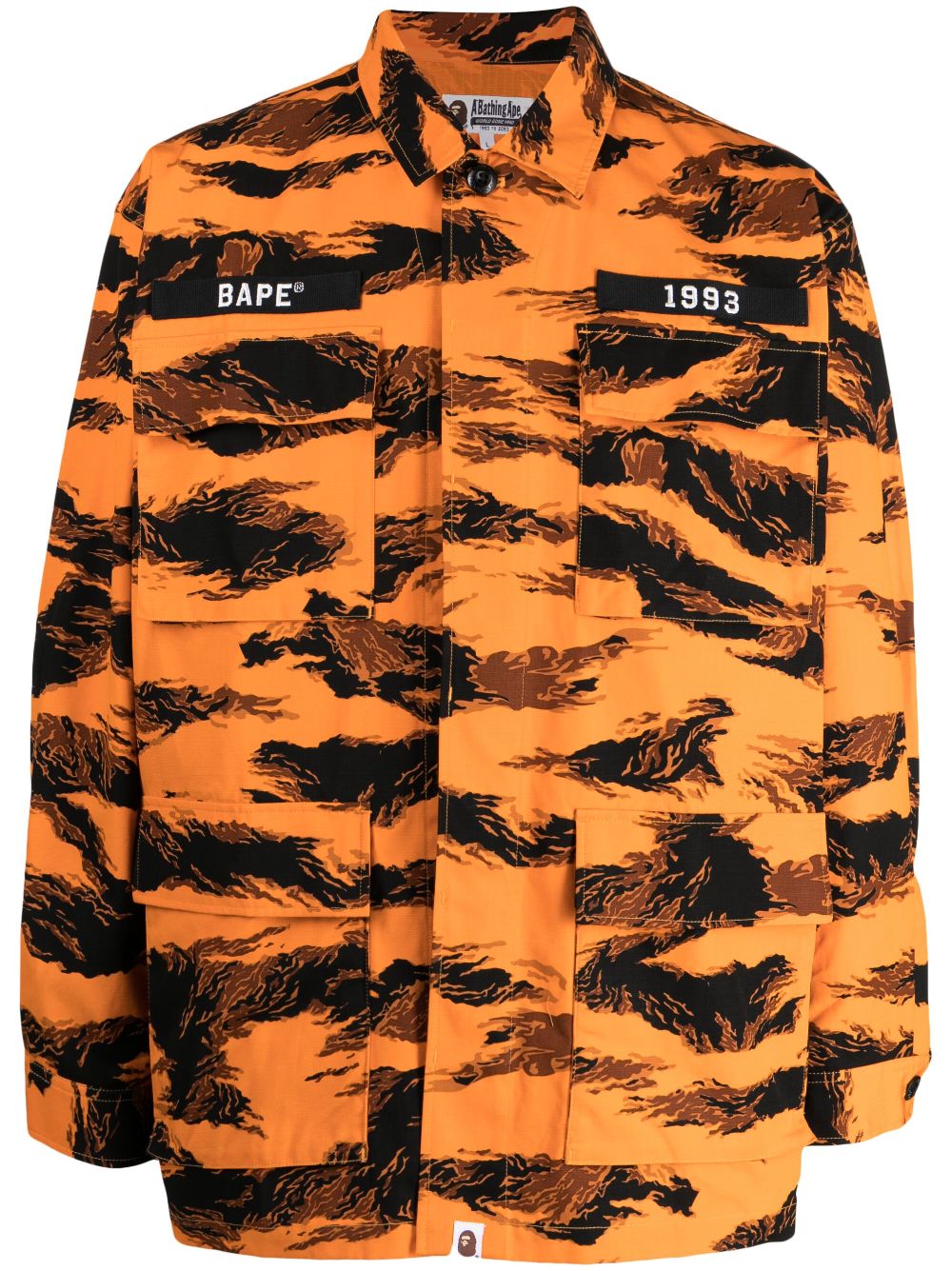 A BATHING APE® graphic-print cotton shirt - Orange