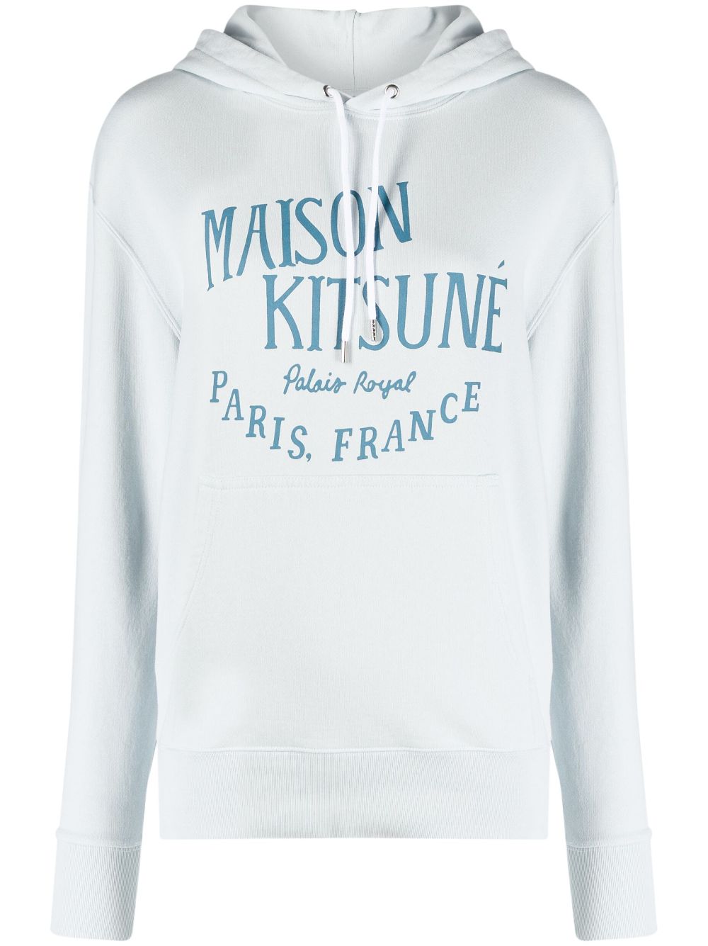 Maison Kitsuné logo-print cotton-jersey hoodie - Blue