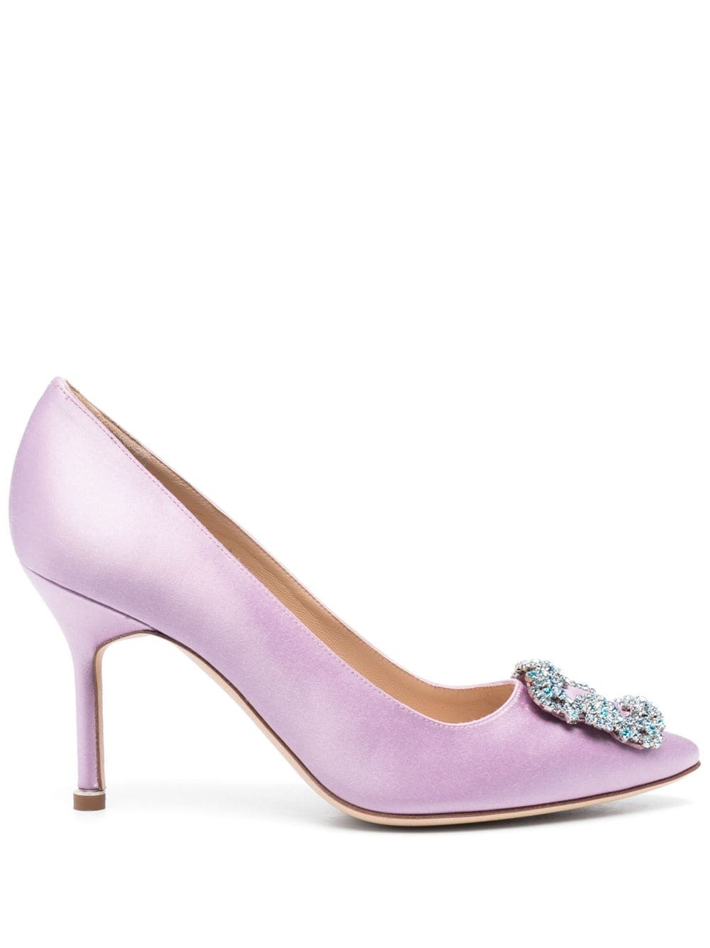 Manolo Blahnik Hangisi 80mm satin pumps - Purple