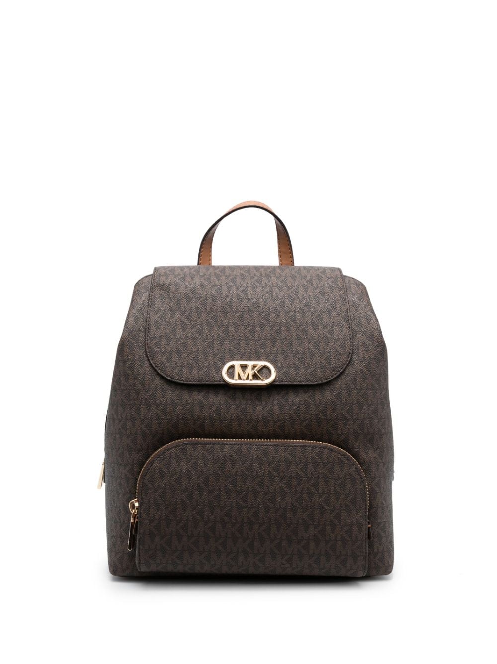 Michael Michael Kors monogram-pattern logo-buckle backpack - Brown