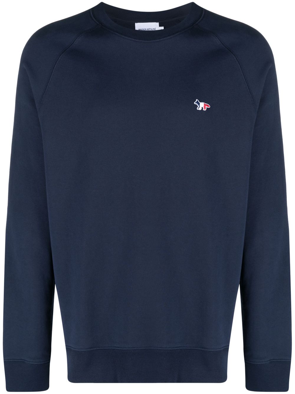 Maison Kitsuné logo-patch crew-neck sweatshirt - Blue
