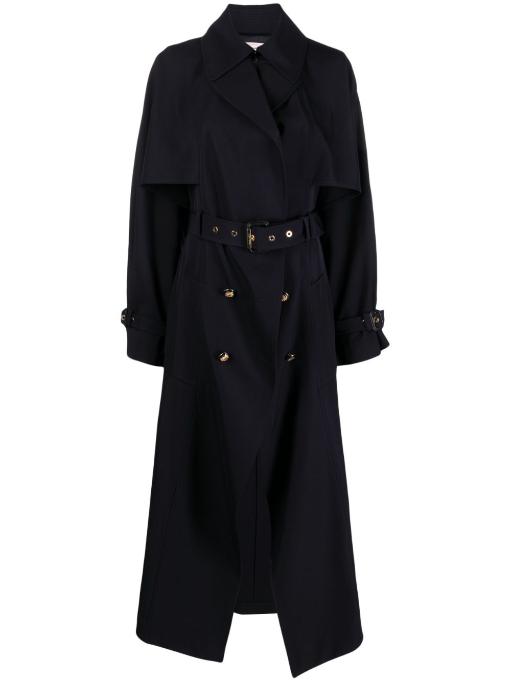 Alexander McQueen Cutaway Military trench coat - Blue