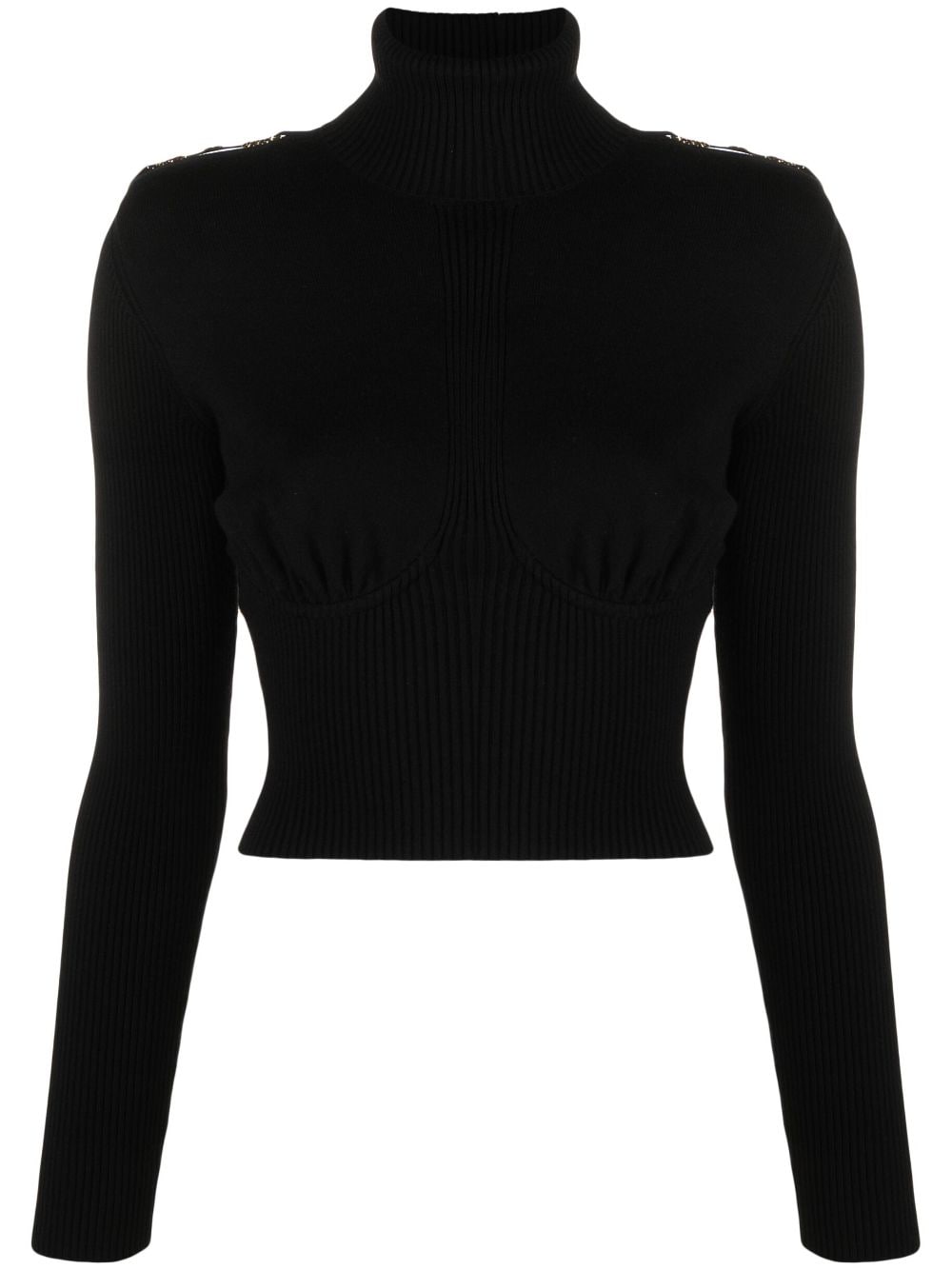 Elisabetta Franchi roll-neck horsebit jumper - Black