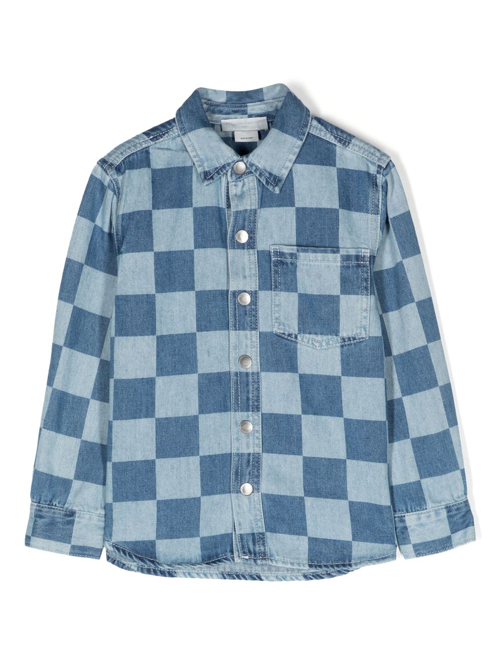 Stella McCartney Kids long-sleeve checked shirt - Blue