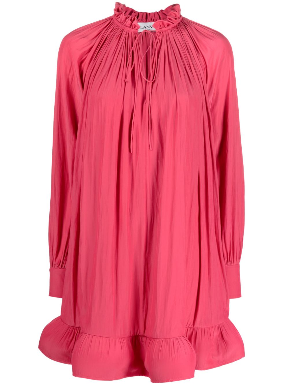 Lanvin ruffled charmeuse minidress - Pink