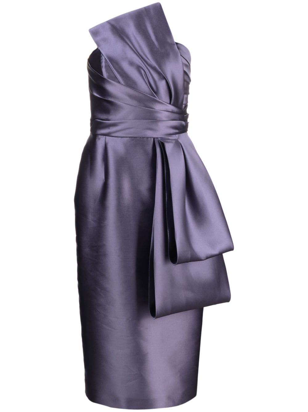 Alberta Ferretti oversized-bow strapless midi dress - Purple