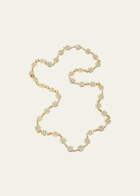 20K Flower Necklace with Diamonds