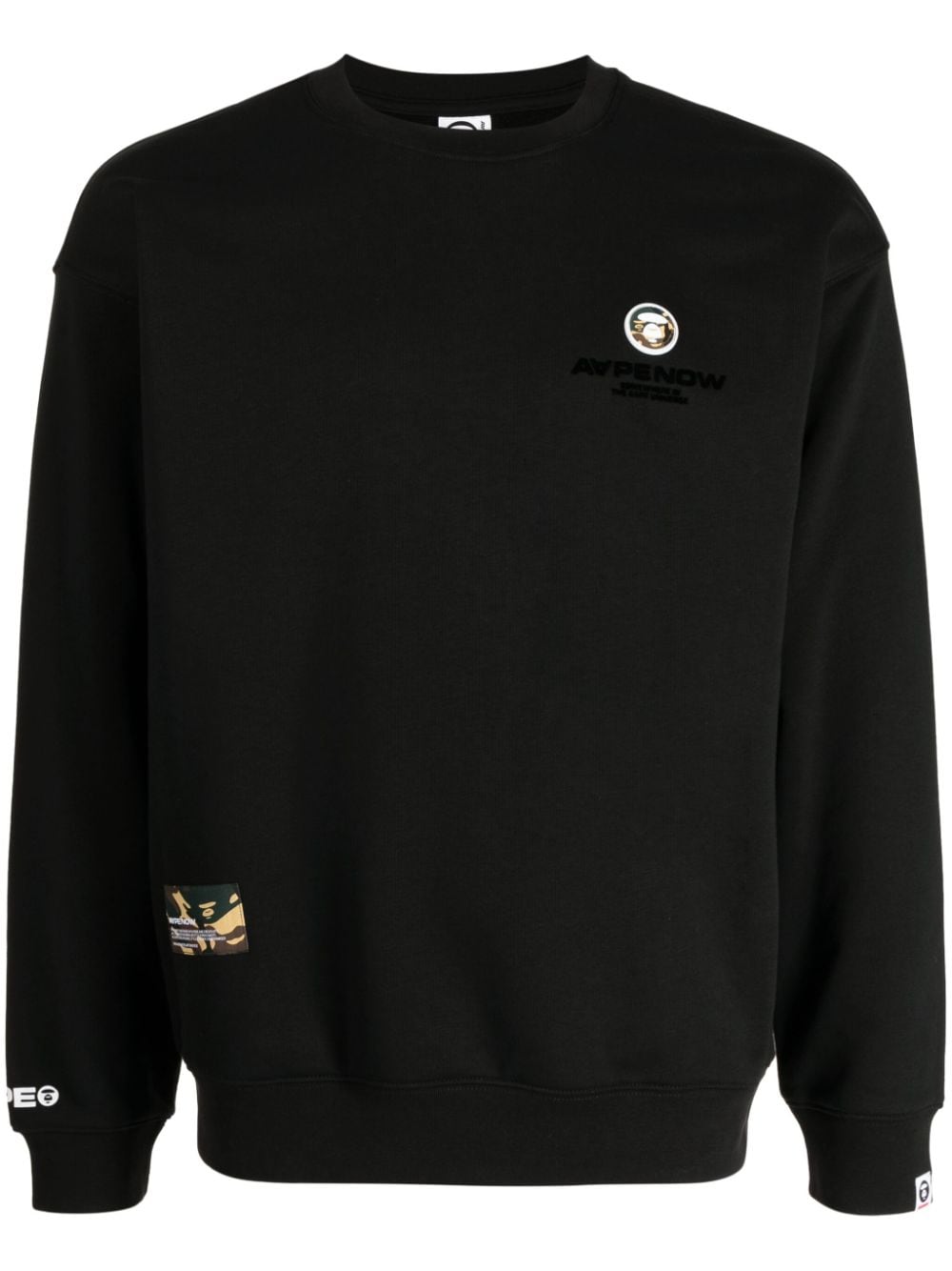 AAPE BY *A BATHING APE® logo-patches crew-neck sweatshirt - Black