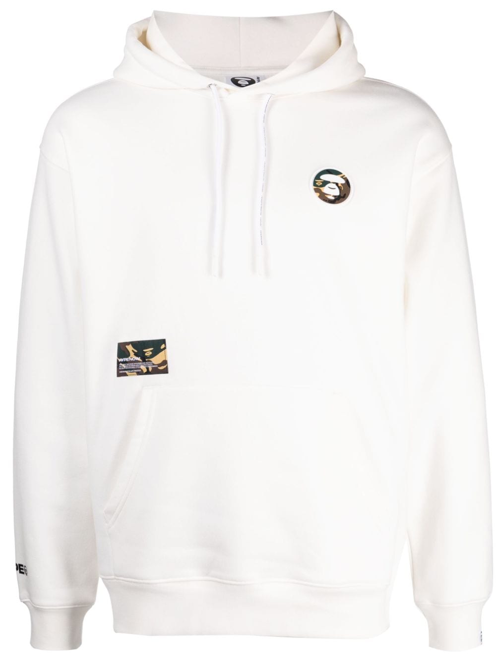 AAPE BY *A BATHING APE® logo-patch jersey hoodie - White