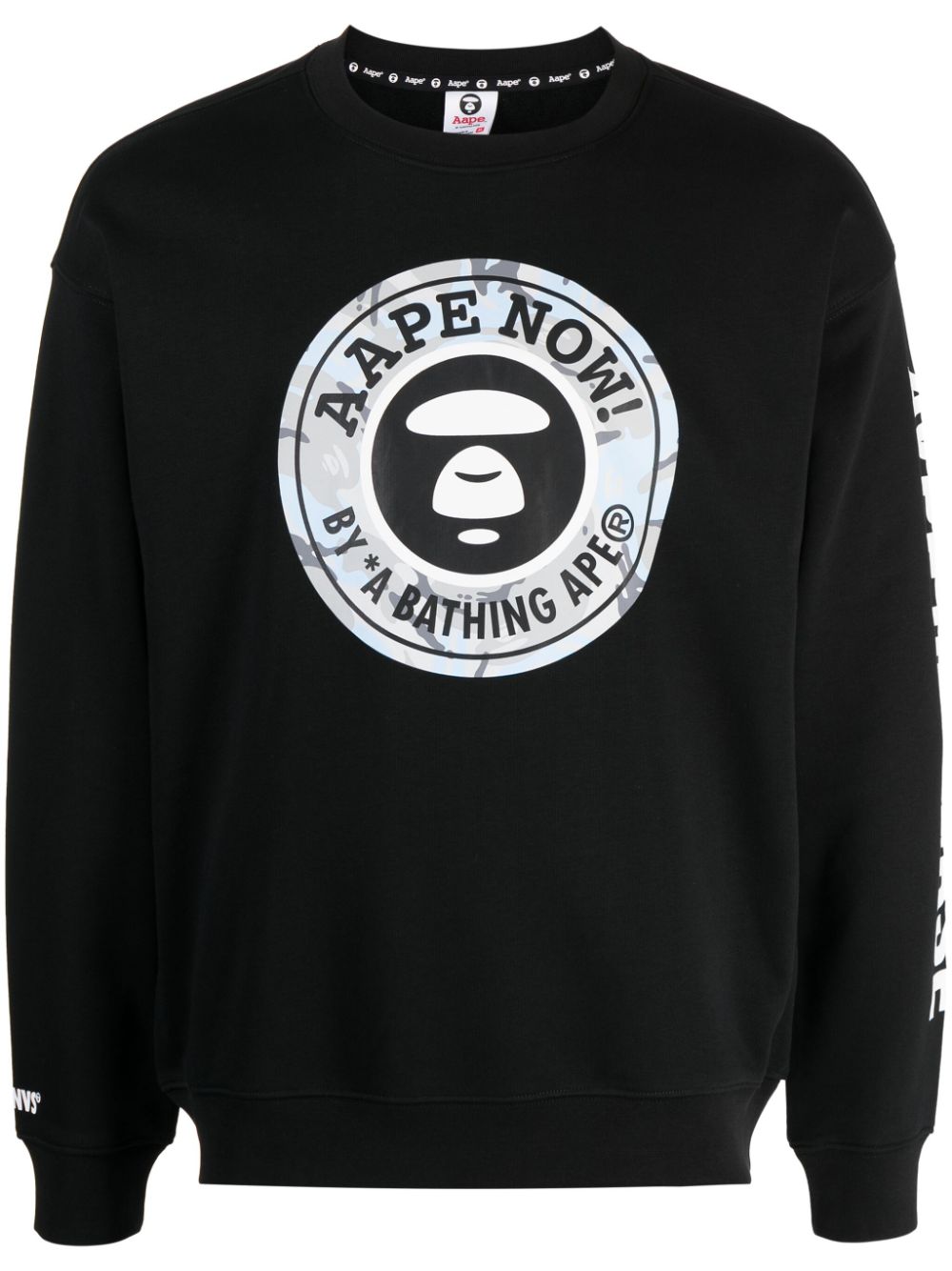 AAPE BY *A BATHING APE® logo-print cotton-blend sweatshirt - Black