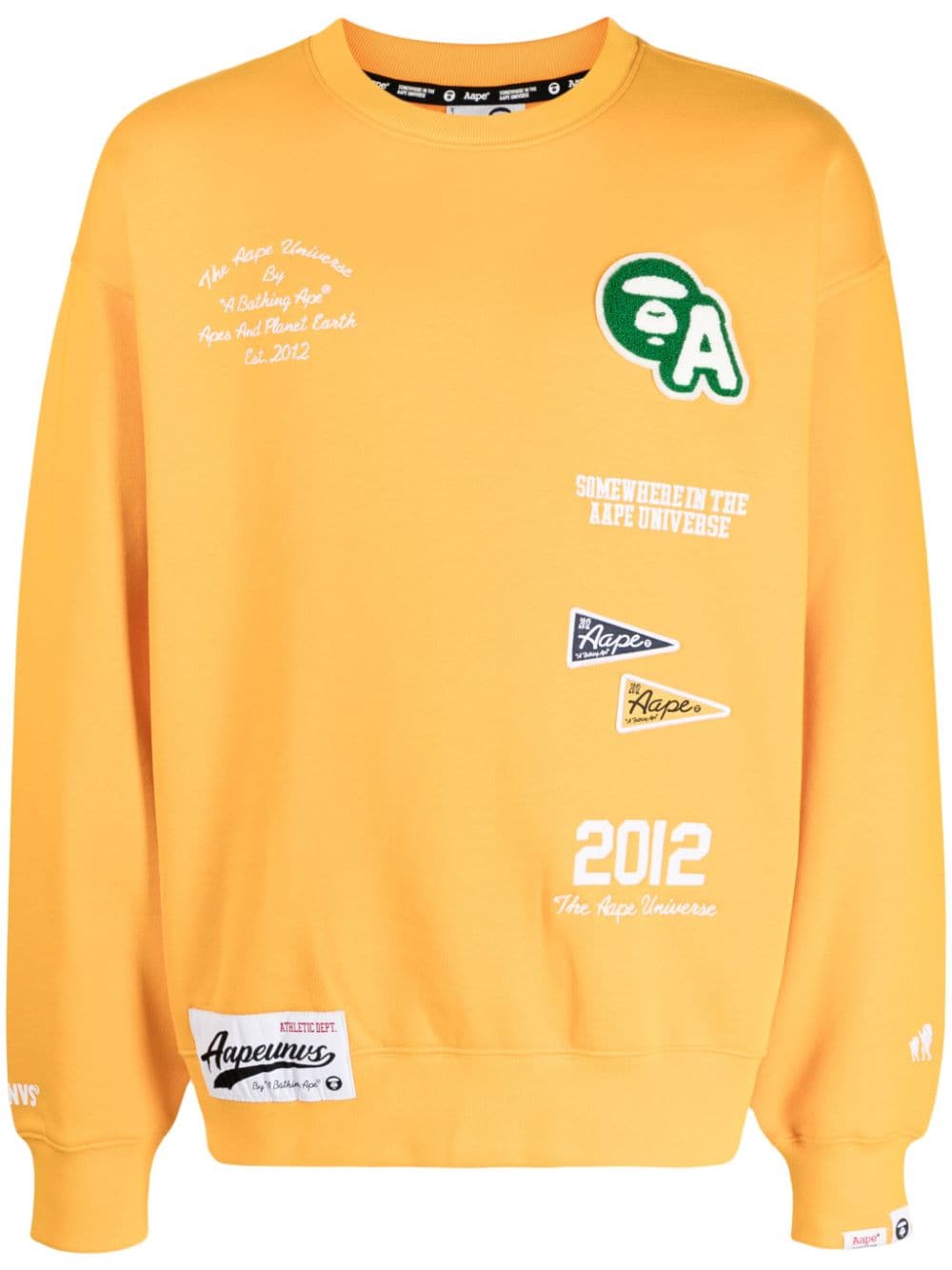 AAPE BY *A BATHING APE® logo-embroidered jersey sweatshirt - Yellow