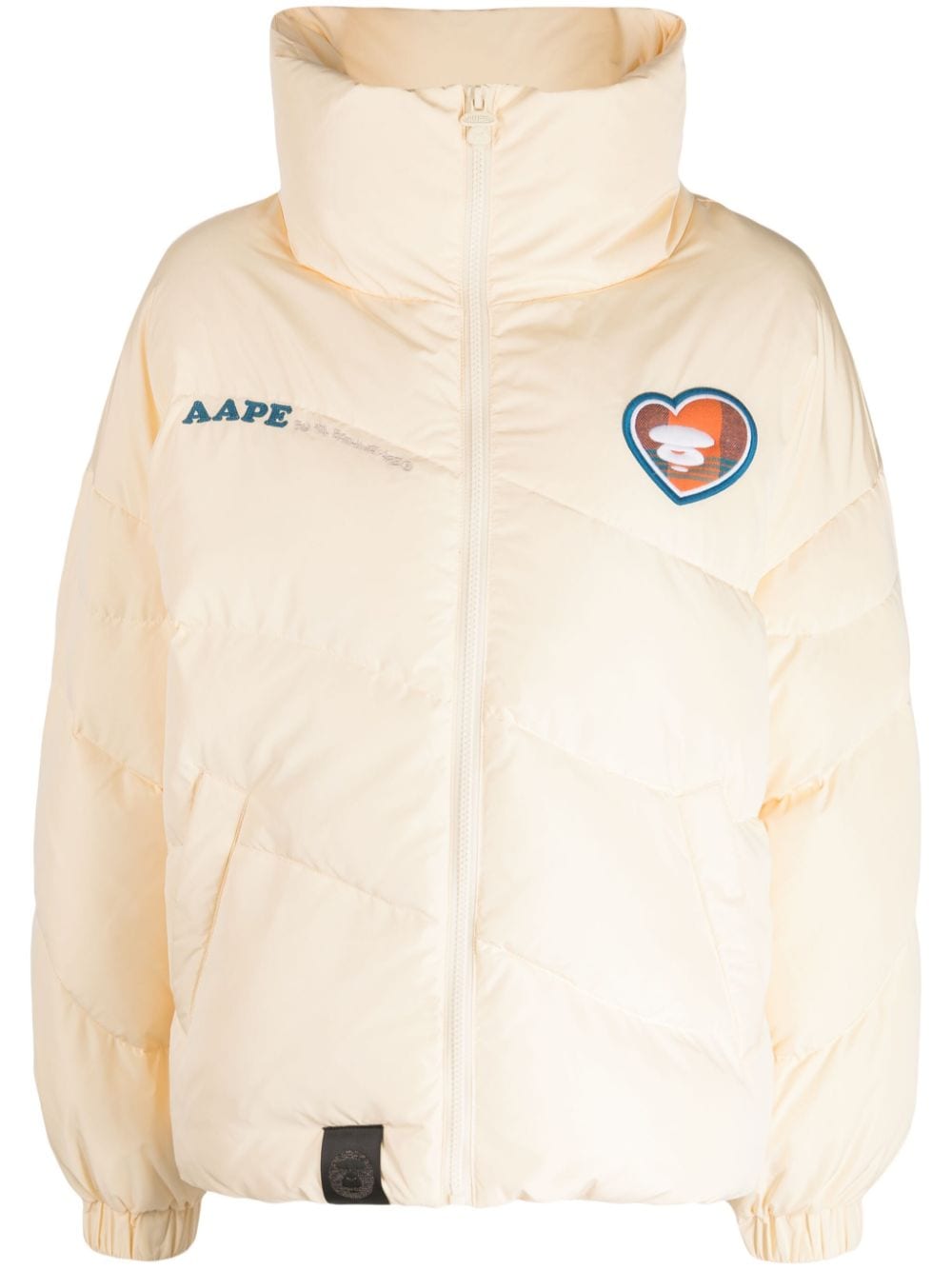 AAPE BY *A BATHING APE® logo-patch puffer jacket - Yellow