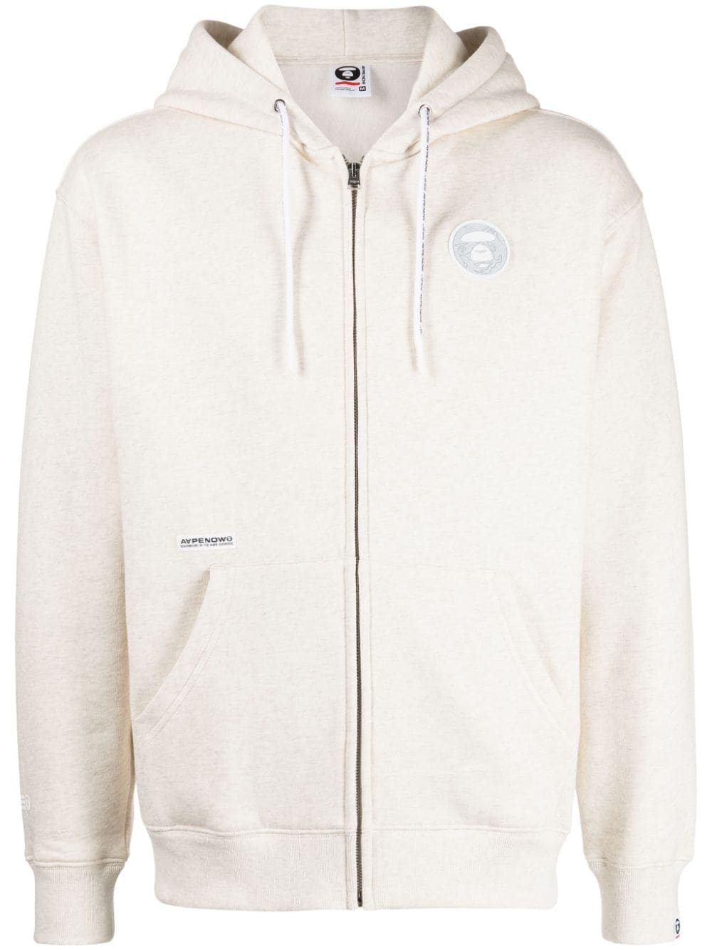 AAPE BY *A BATHING APE® logo-appliqué zipped hoodie - Neutrals