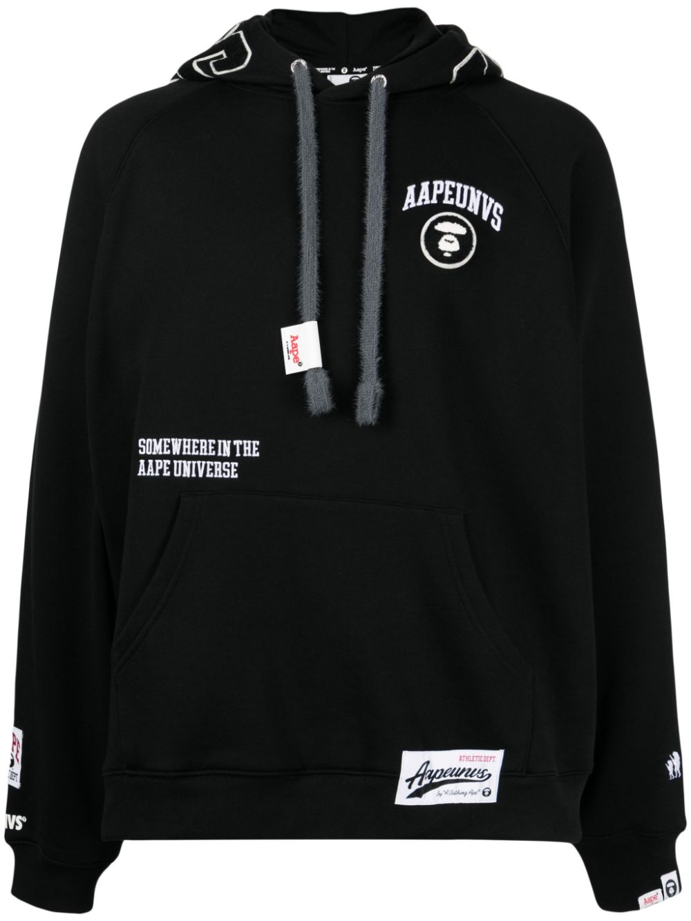 AAPE BY *A BATHING APE® logo-appliqué jersey hoodie - Black