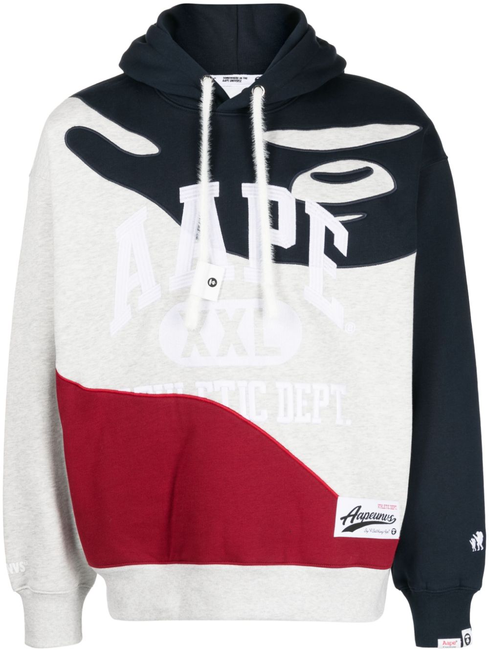 AAPE BY *A BATHING APE® logo-print drawstring hoodie - Grey