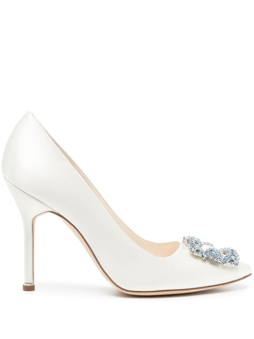 Manolo Blahnik Hangisi 70mm leather pumps - White
