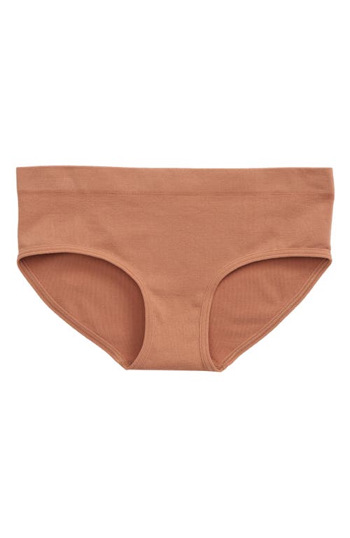 Nordstrom Kids' Seamless Hipster Briefs in Tan Mocha