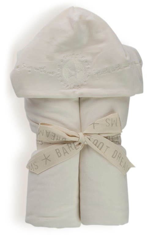barefoot dreams Kids' Hooded Towel in Cream-Star