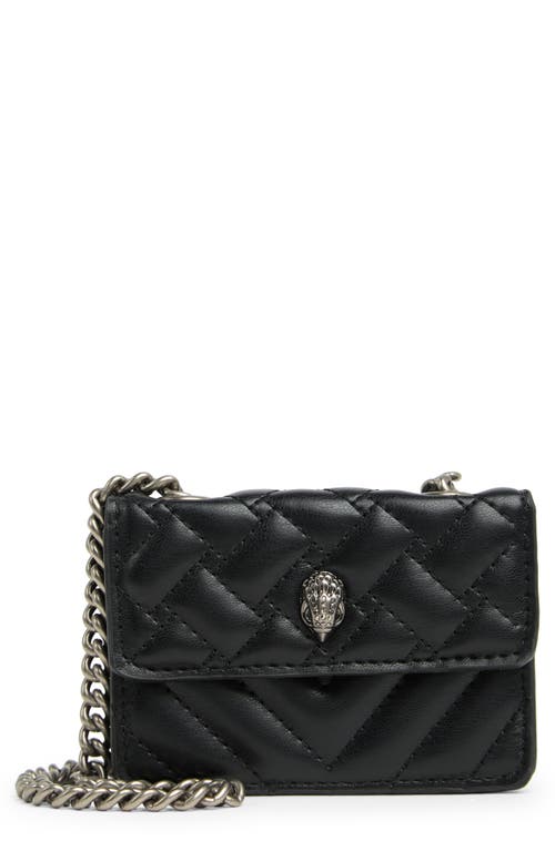 Kurt Geiger London Micro Kensington Faux Leather Crossbody Bag in Black