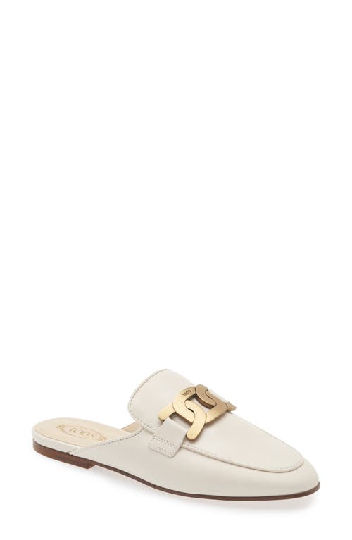 Tod's Apron Toe Mule in Bianco Lana