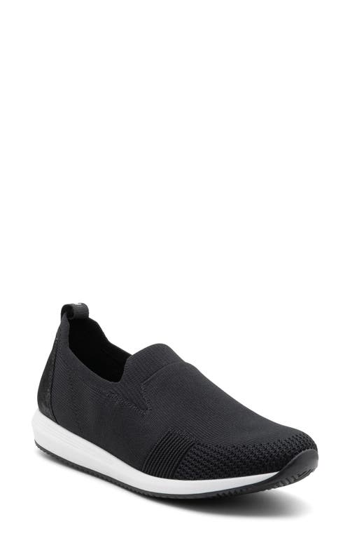 ara Leena II Slip-On Sneaker in Black Wovenstretch