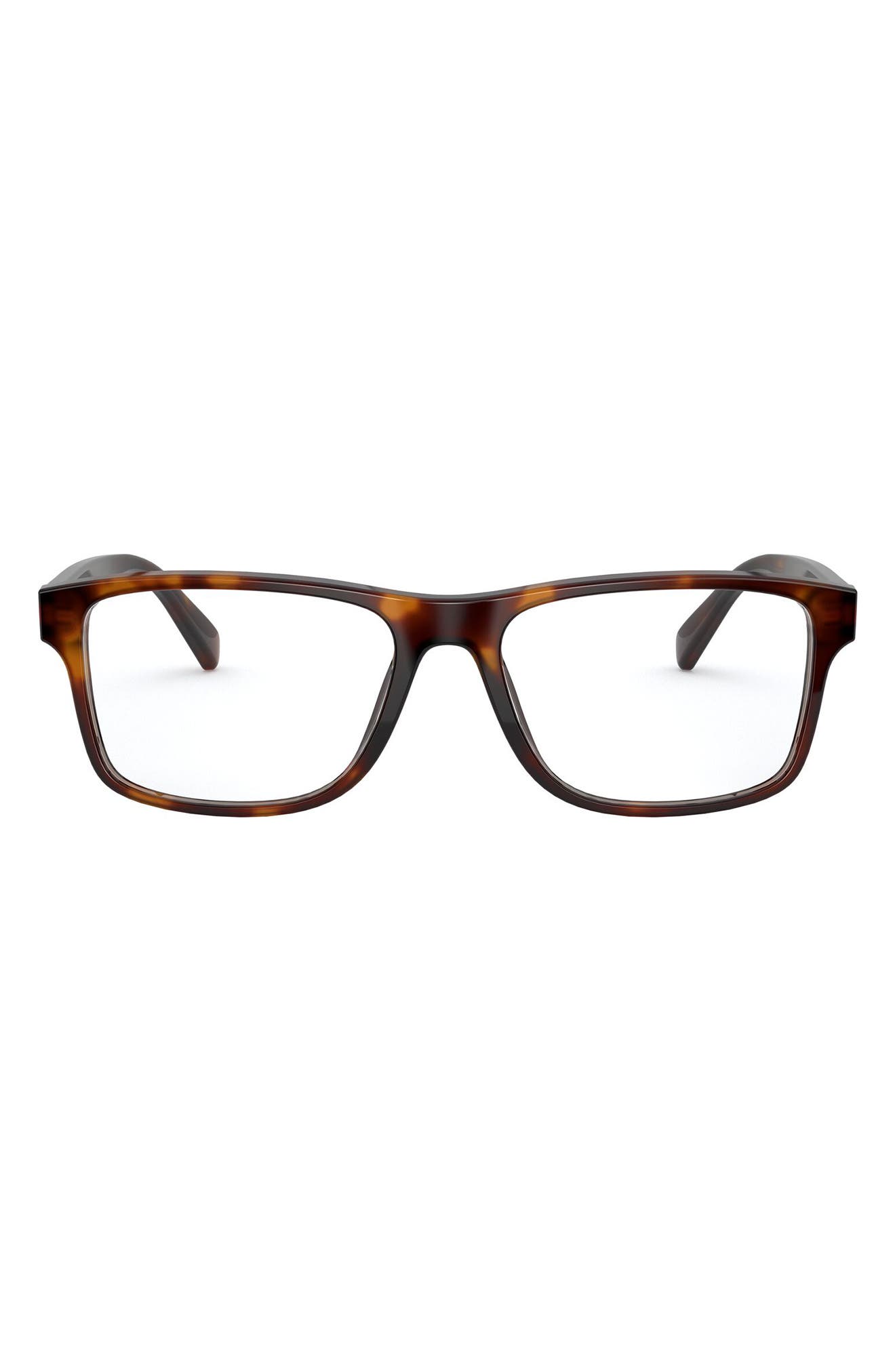 POLO RALPH LAUREN 56mm Rectangular Optical Frames in Red Havana/demo Lens