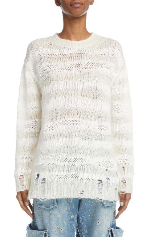 Acne Studios Karita Distressed Stripe Open Stitch Cotton