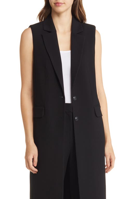 Nordstrom Two-Button Longline Vest in Black