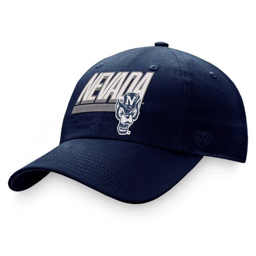 Men's Top of the World Navy Nevada Wolf Pack Slice Adjustable Hat