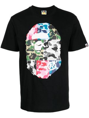 A BATHING APE® ABC Camo Crazy Big Ape Head cotton T-shirt - Black