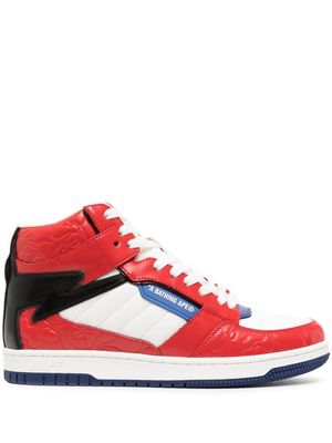 A BATHING APE® BAPE lace-up leather sneakers - Multicolour